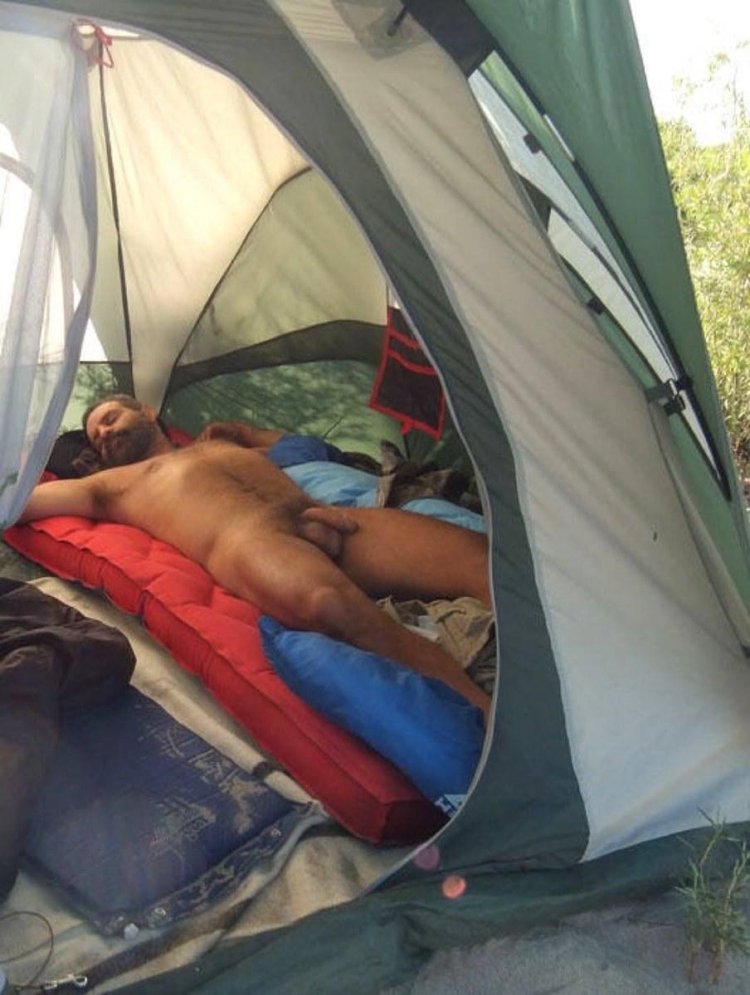 Naked girls in a tent