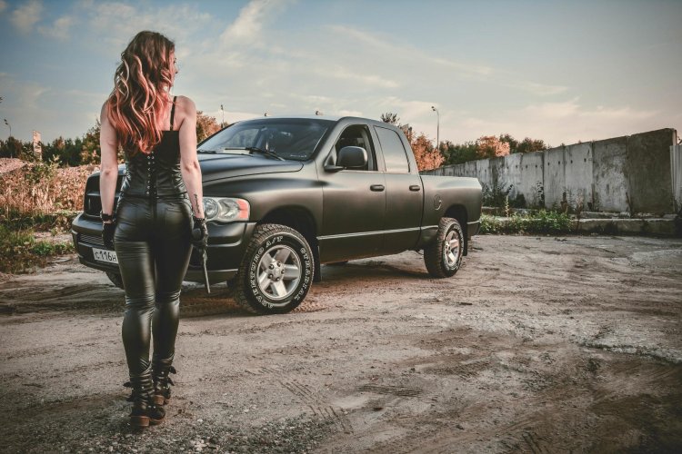 Girl and Dodge Ram 1500