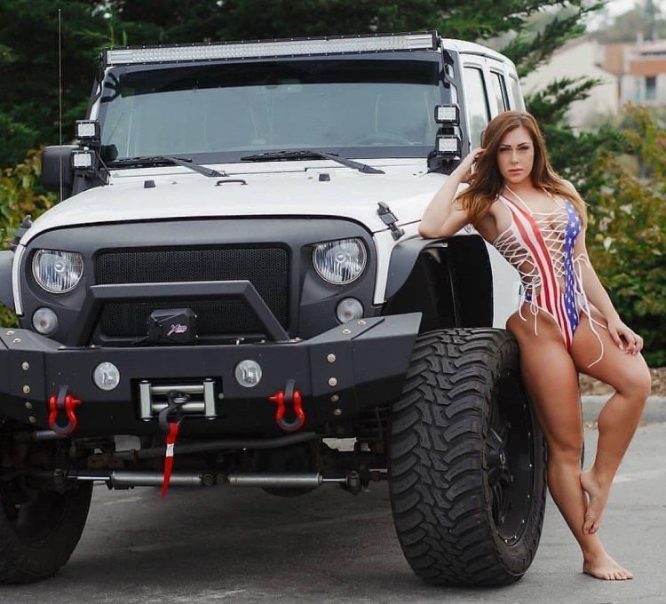 Jeep Wrangler Rubicon with a girl