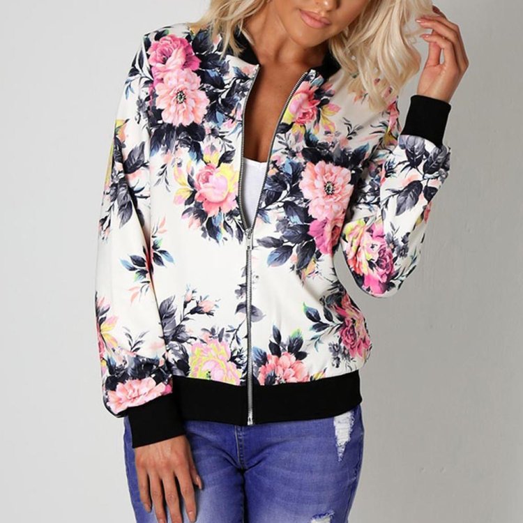 A jacket with floral print