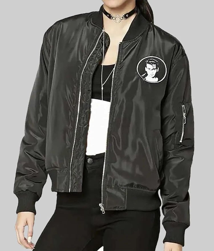 Bomber jacket with stripes