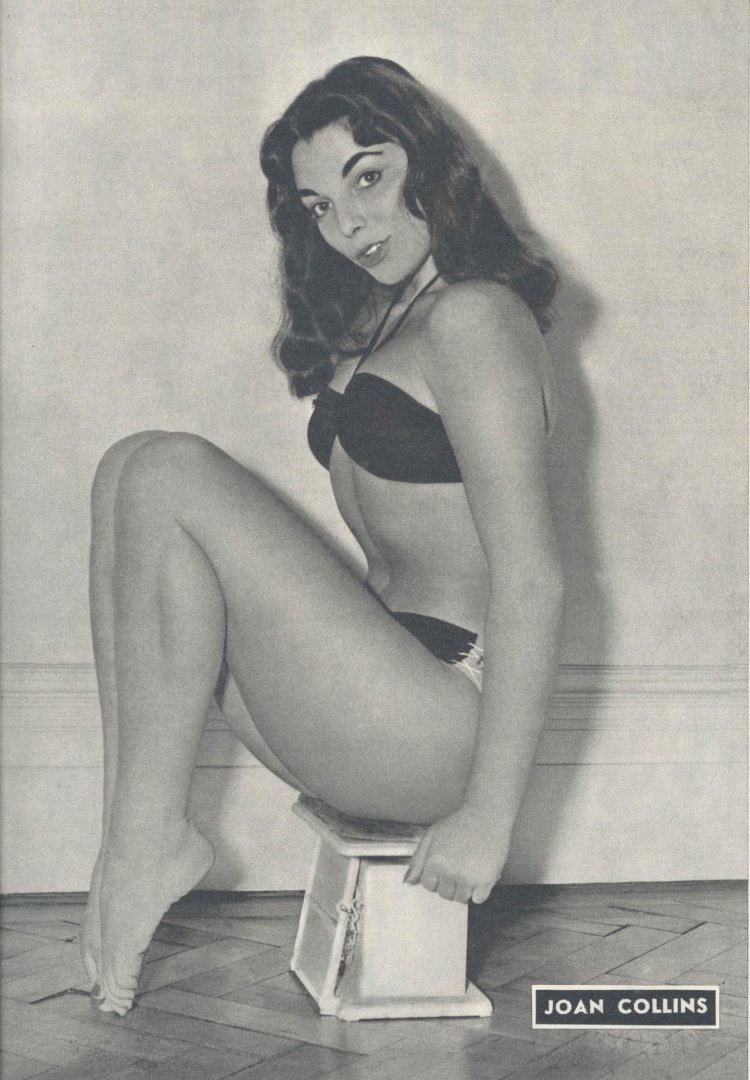 Joan Collins in his youth 1950 Naked