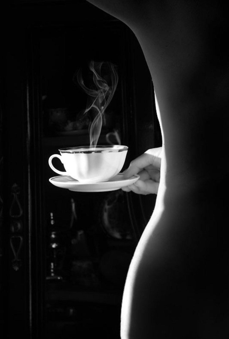 Good morning girl with coffee