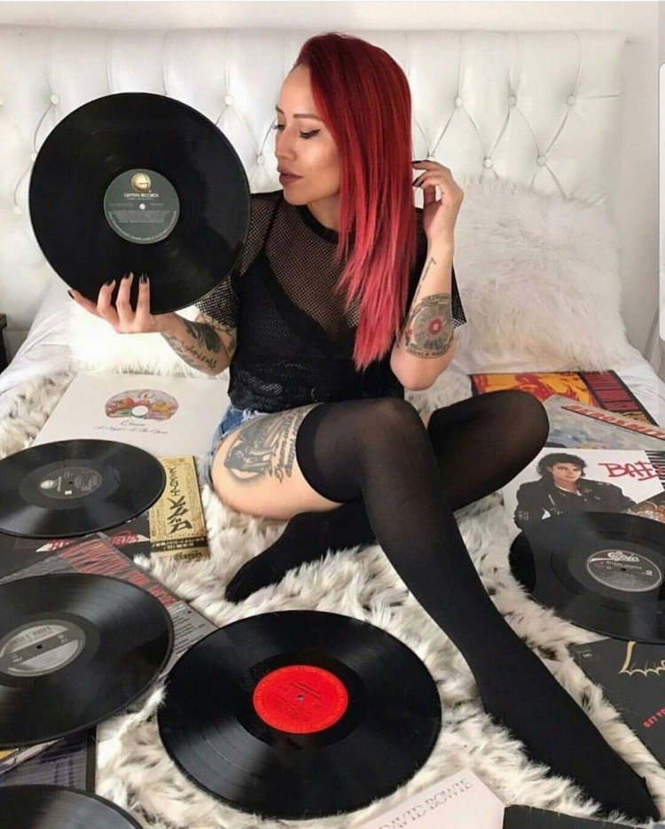 Girl with vinyl