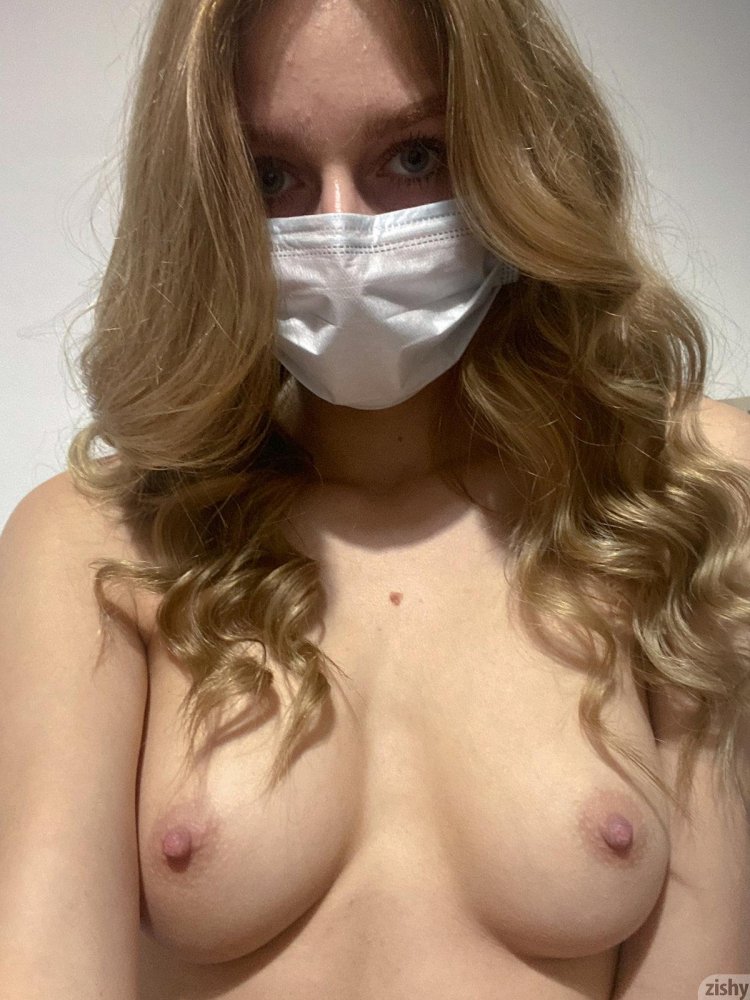Naked women in medical masks
