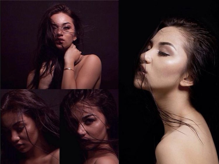 Girls Toples in profile