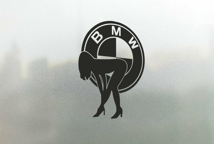 Stickers on Auto BMW