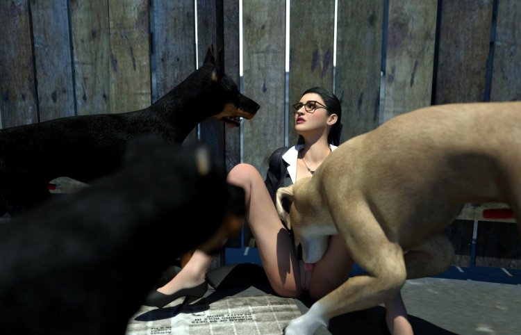 Zoofilia girl and dog 3D