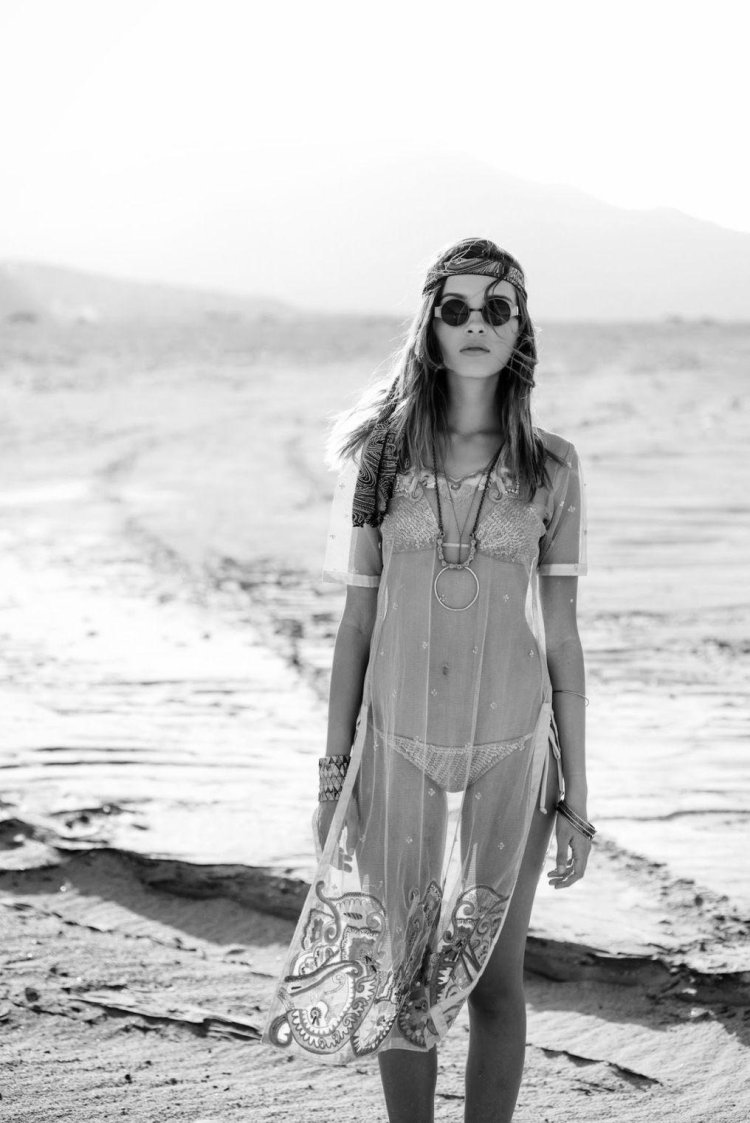 Girls hippies on the beach