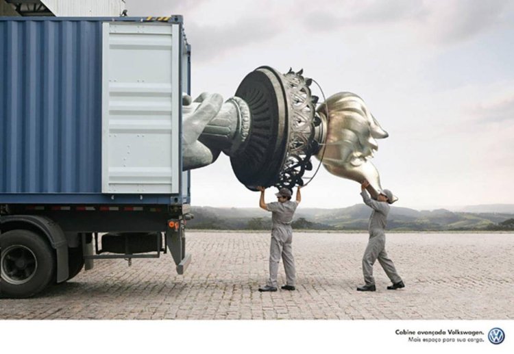 Creative advertising of cargo transportation