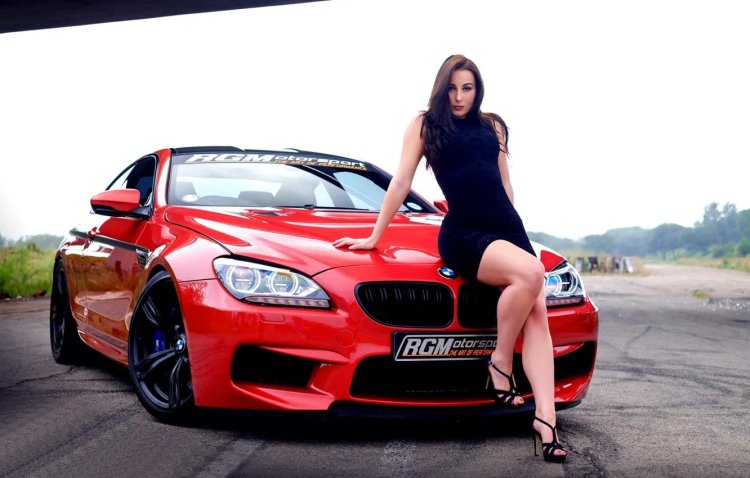 Girl and BMW
