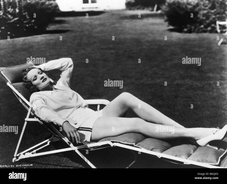 Marlene Dietrich in a swimsuit