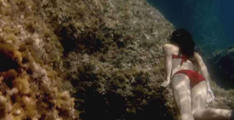 Lara Pulver in a swimsuit