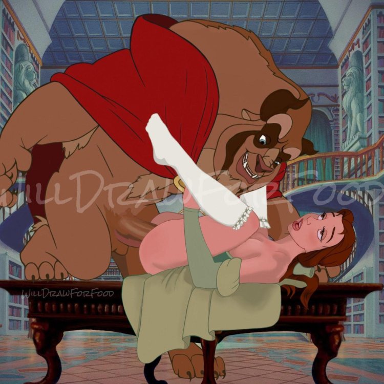 Beauty and monster cartoon