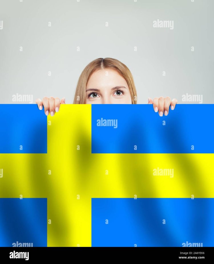 Girl with Swedish flag