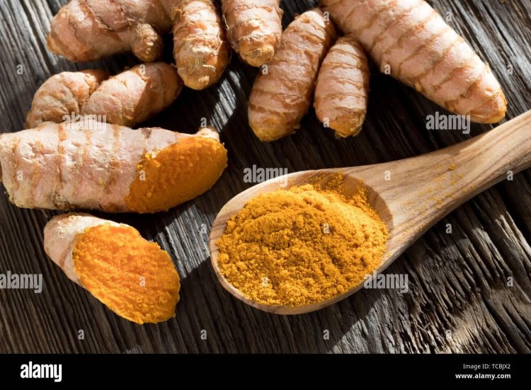 Turmeric in a spoon