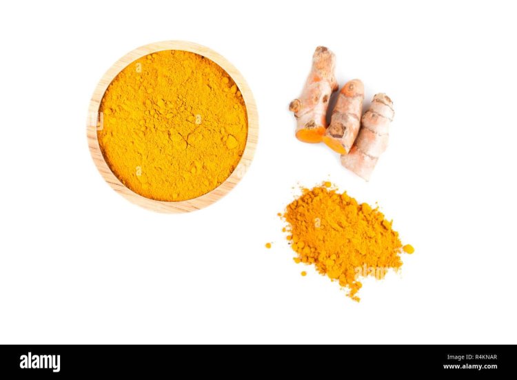 Turmeric on a white background