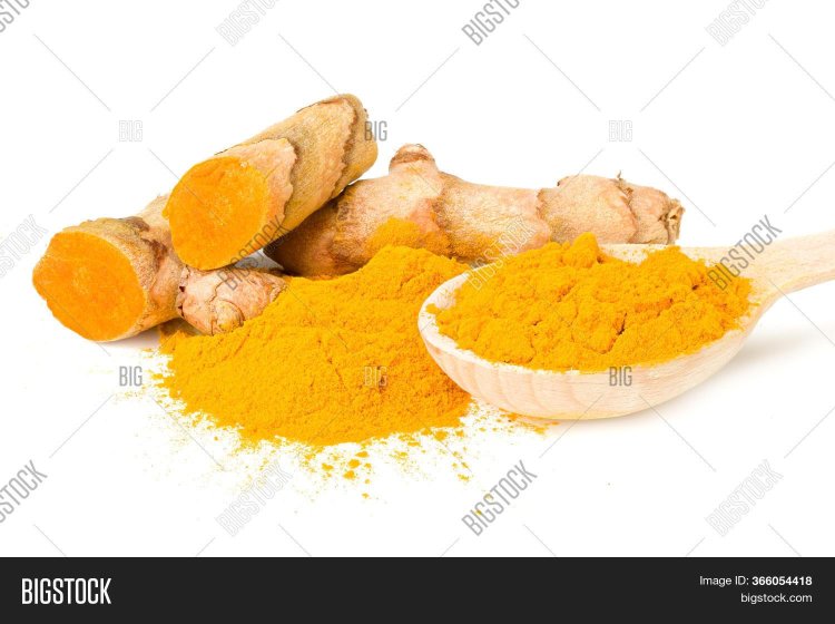 Turmatic root on a white background