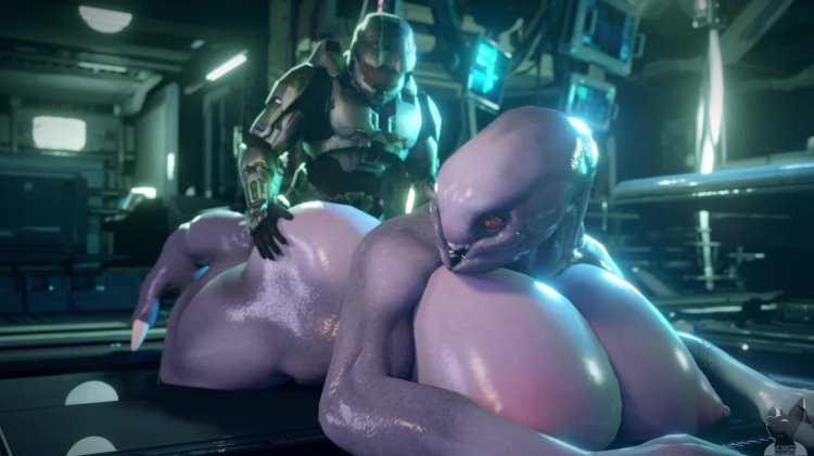 Sangheili Girl with a member of the XXX