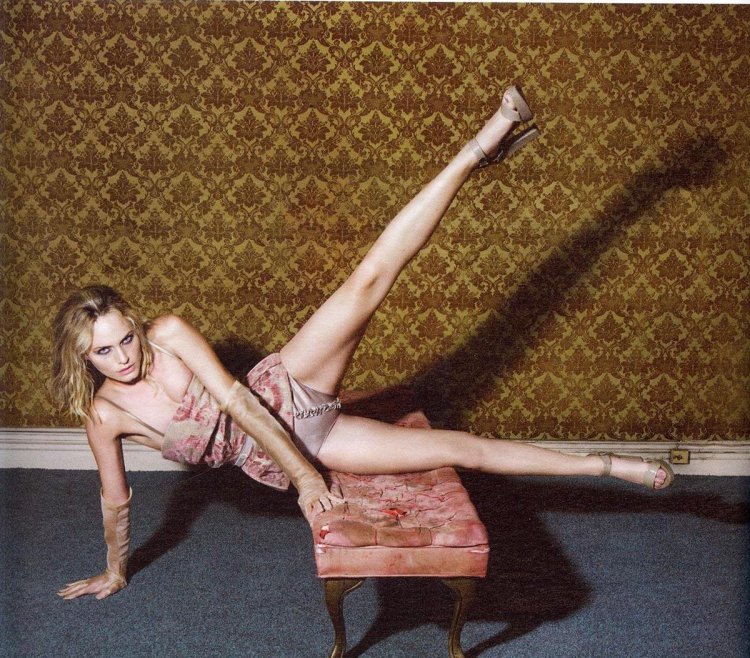 Amber Valletta in a swimsuit