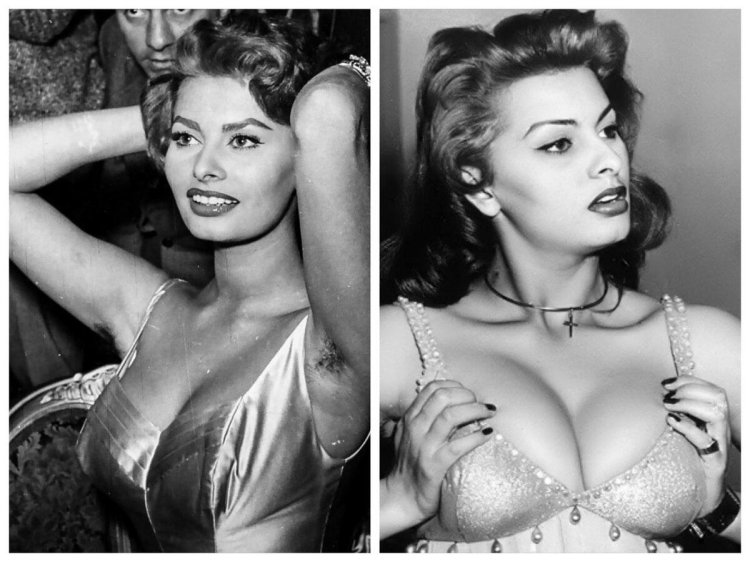 Sophie Loren in the youth of neckline