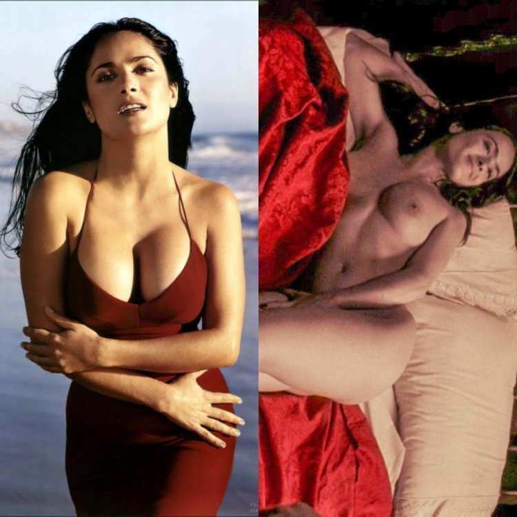 Salma Hayek showed breasts
