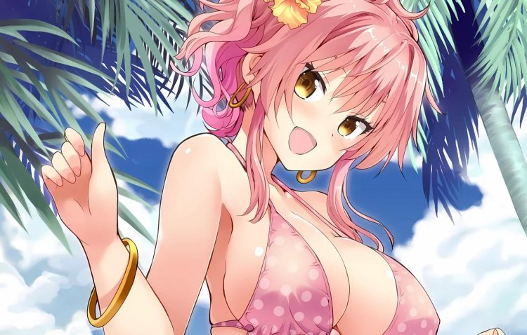 Anime big boobs in a swimsuit