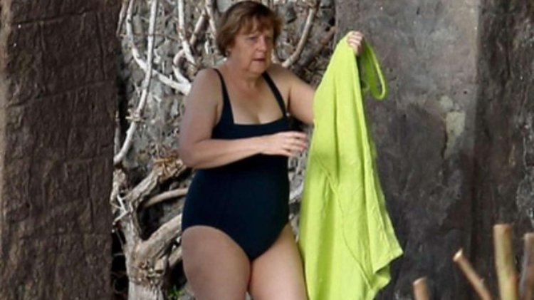 Angel Merkel on the beach