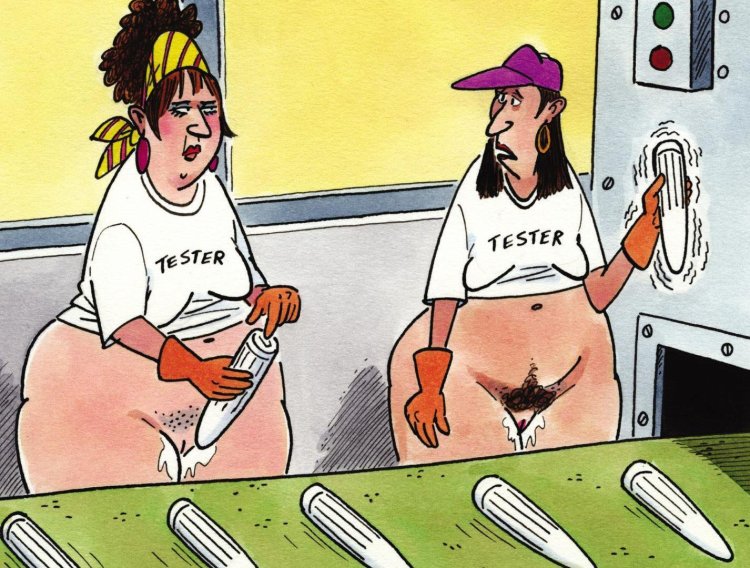 Caricature magazine Hustler Huy in the head