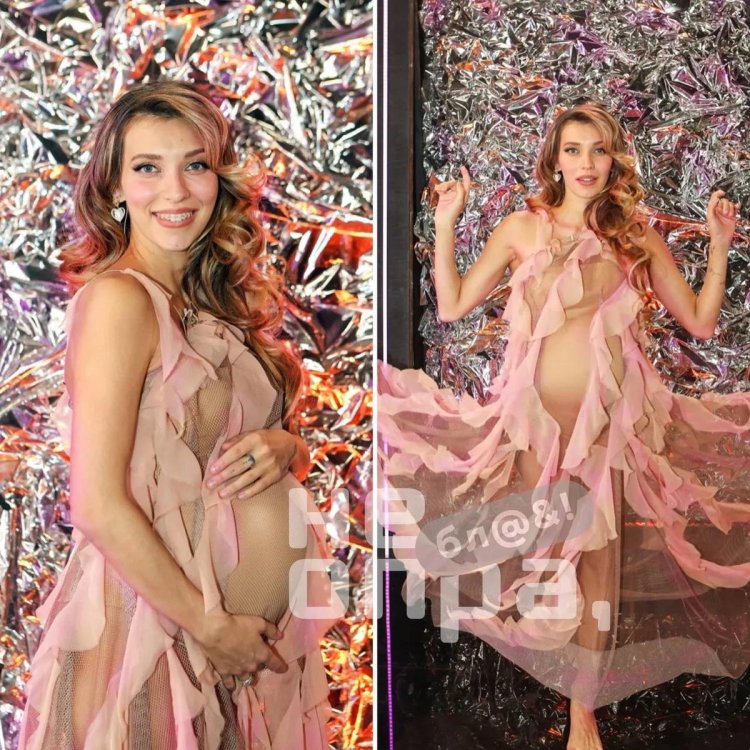 Regina Todorenko in a pink dress