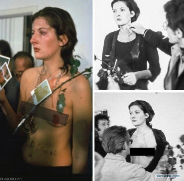 Serbian artist Marina Abramovich experiment