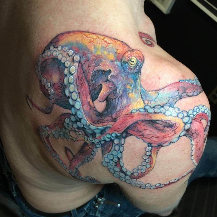 Tattoo octopus on the pope