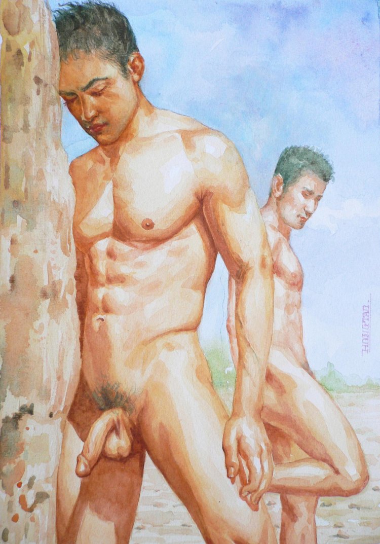 Watercolor nudity Hongtao