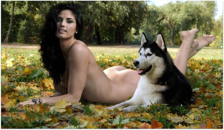 Beautiful dogs with girls nude
