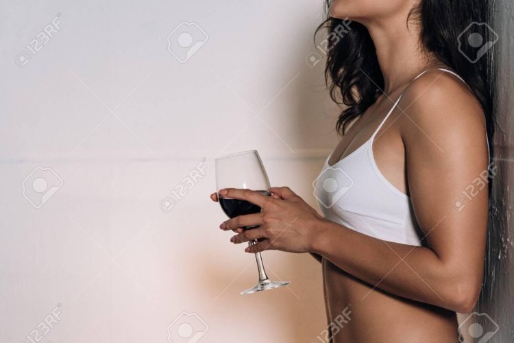 Photos of a girl with glass