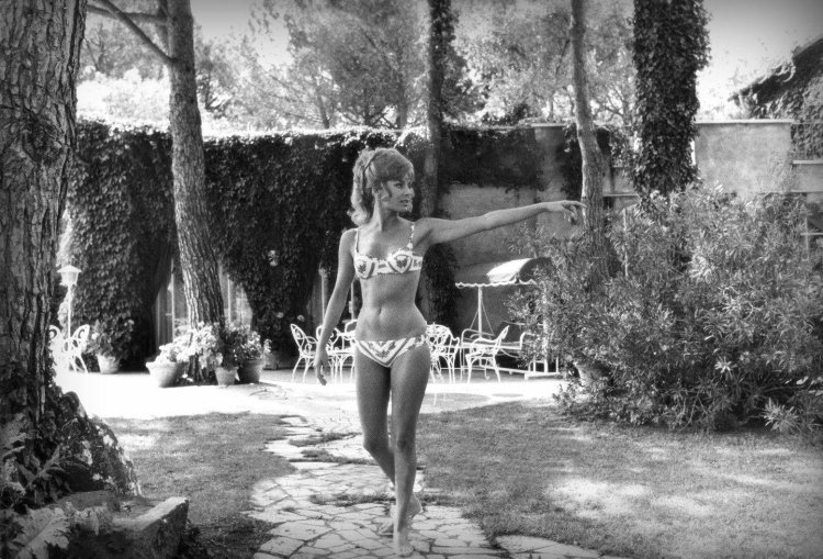 Actress Michelle Mercier in a swimsuit