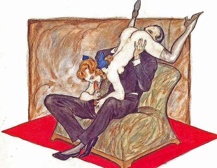 Kunnilingus in the paintings of artists