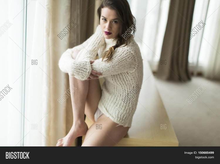 Girl in sweater and panties