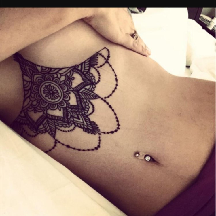 Tattoos under the chest of girls