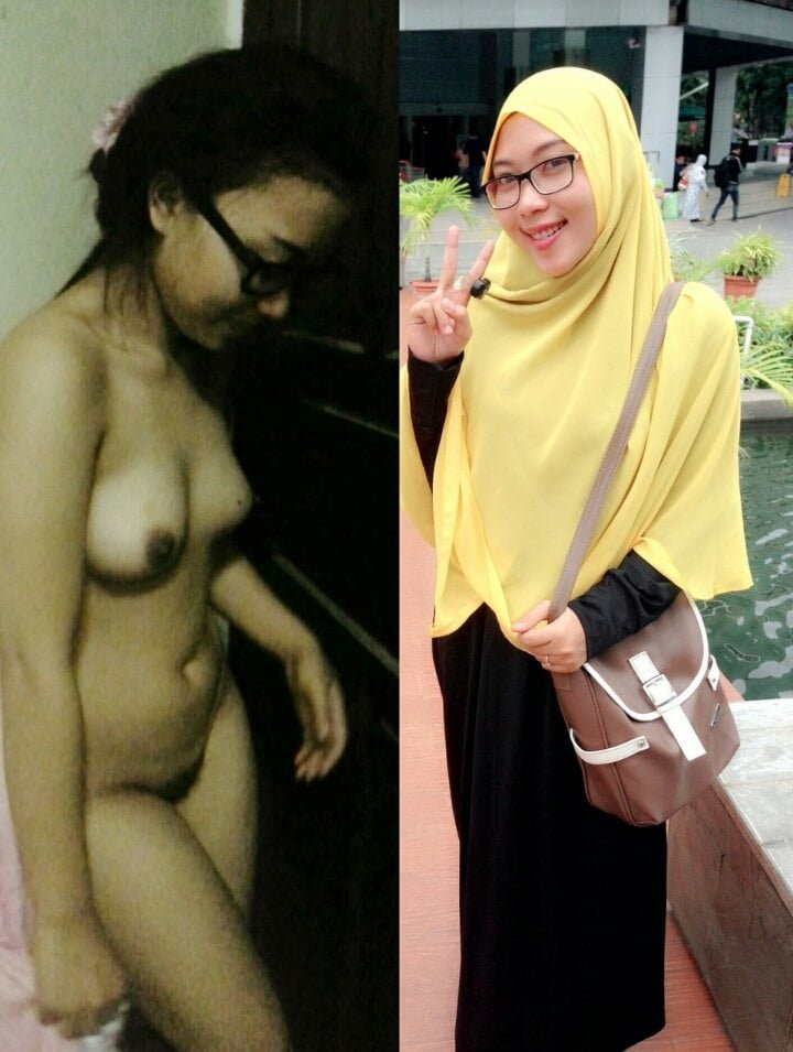 Sexy Standing Nude Indonesia Jilbab School Before and after