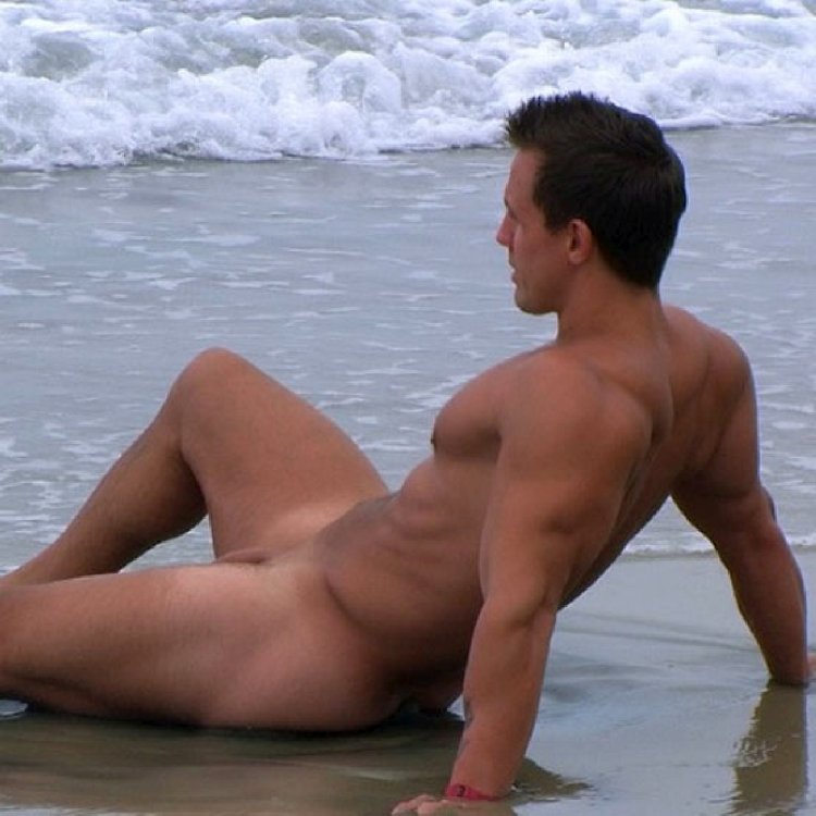 Naked guys on the beach Private