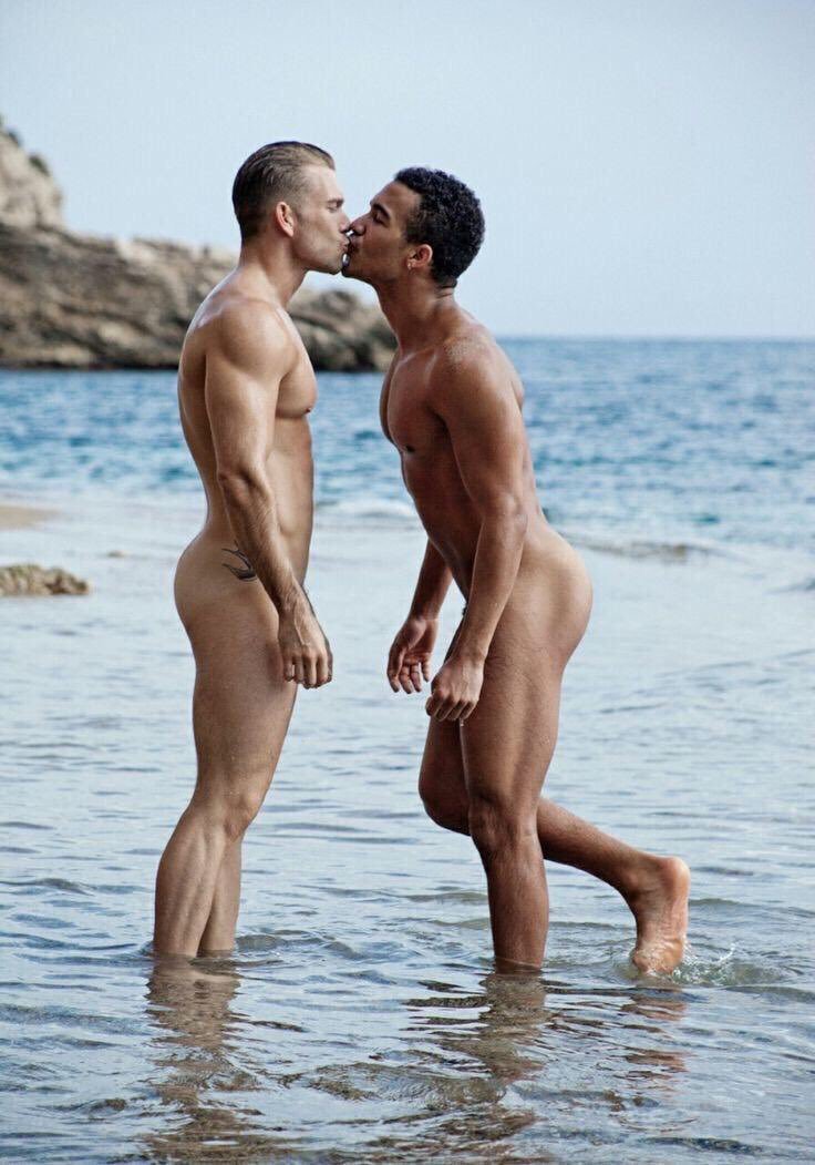 Beautiful naked guys on the beach