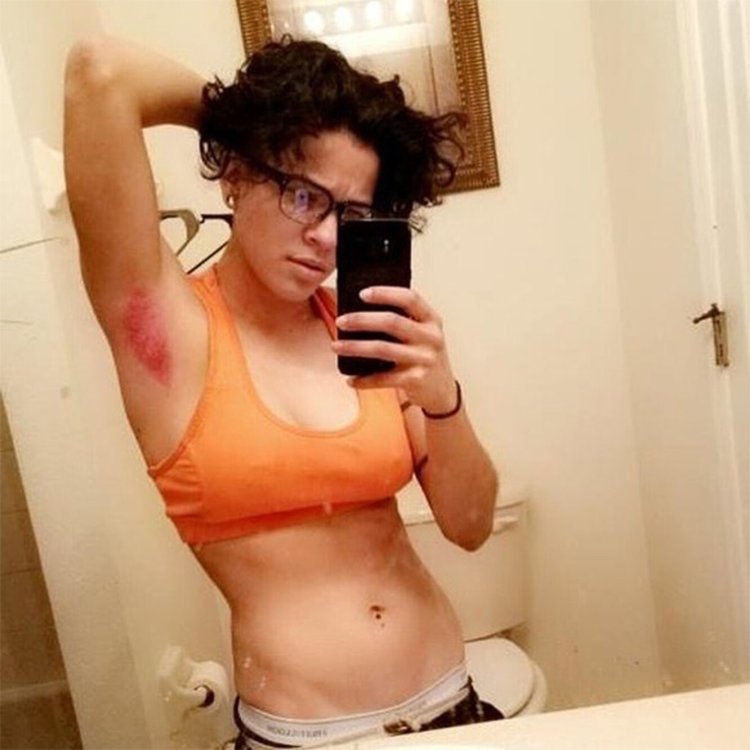 Hairy armpits of girls