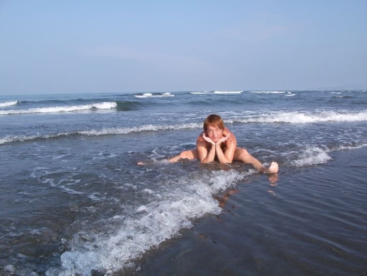 Girl swimming in the sea