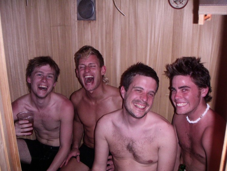 A man in a steam room