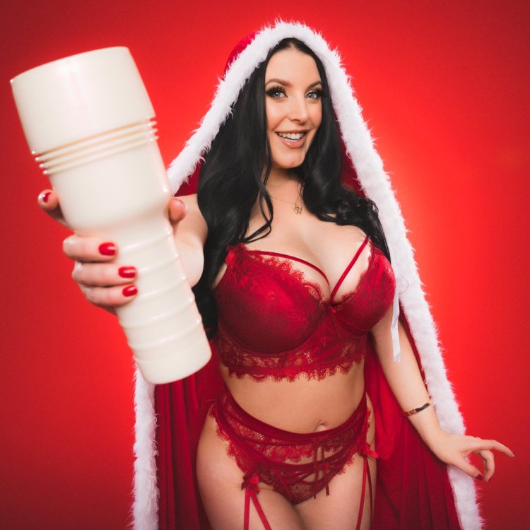 ANGELA White in red lingerie
