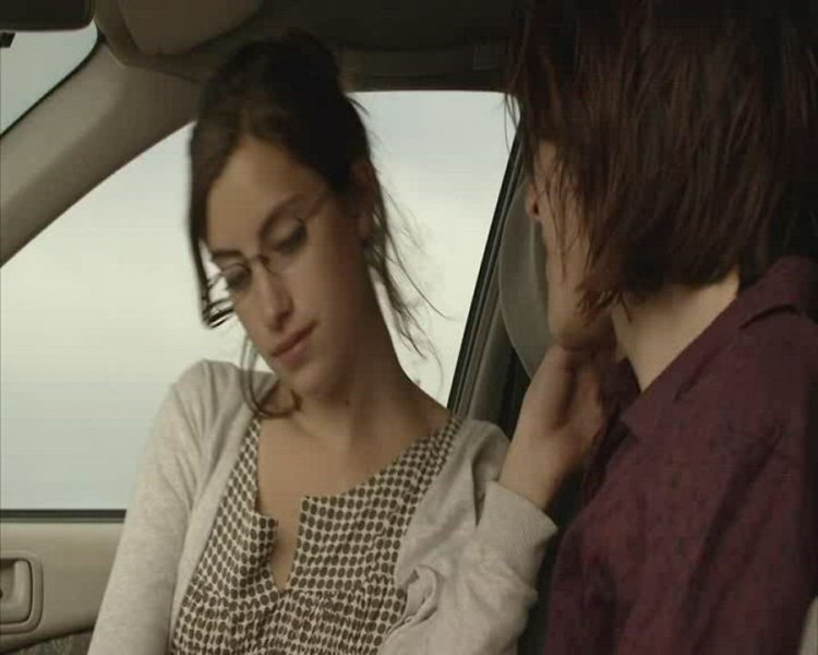 Helen Zimmer with a guy in a car