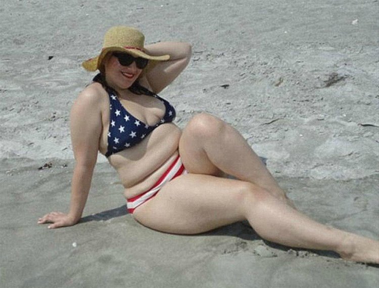 Full women aged on the beach