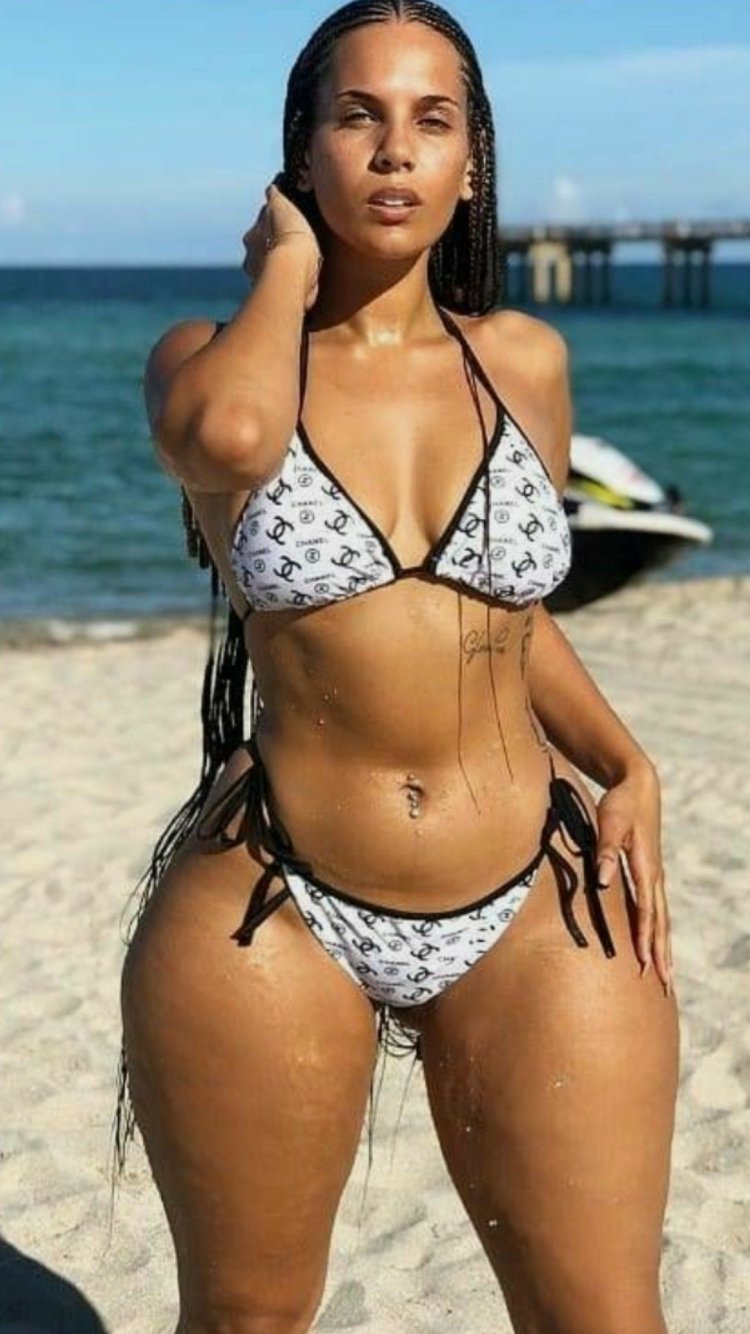 Amirah dyme in a swimsuit