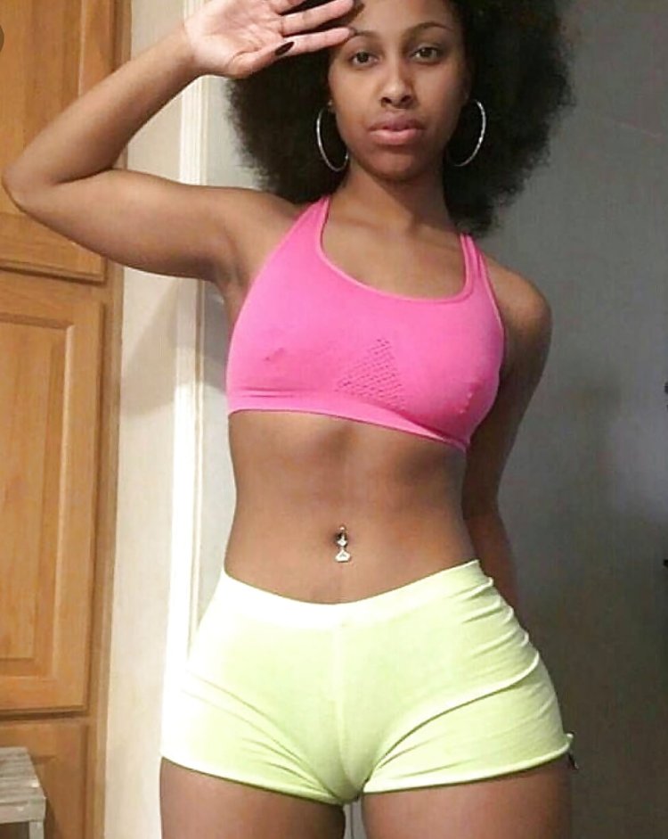 Black girl in shorts